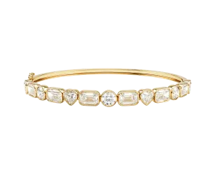 10K Multi Shape Bezel Bangle