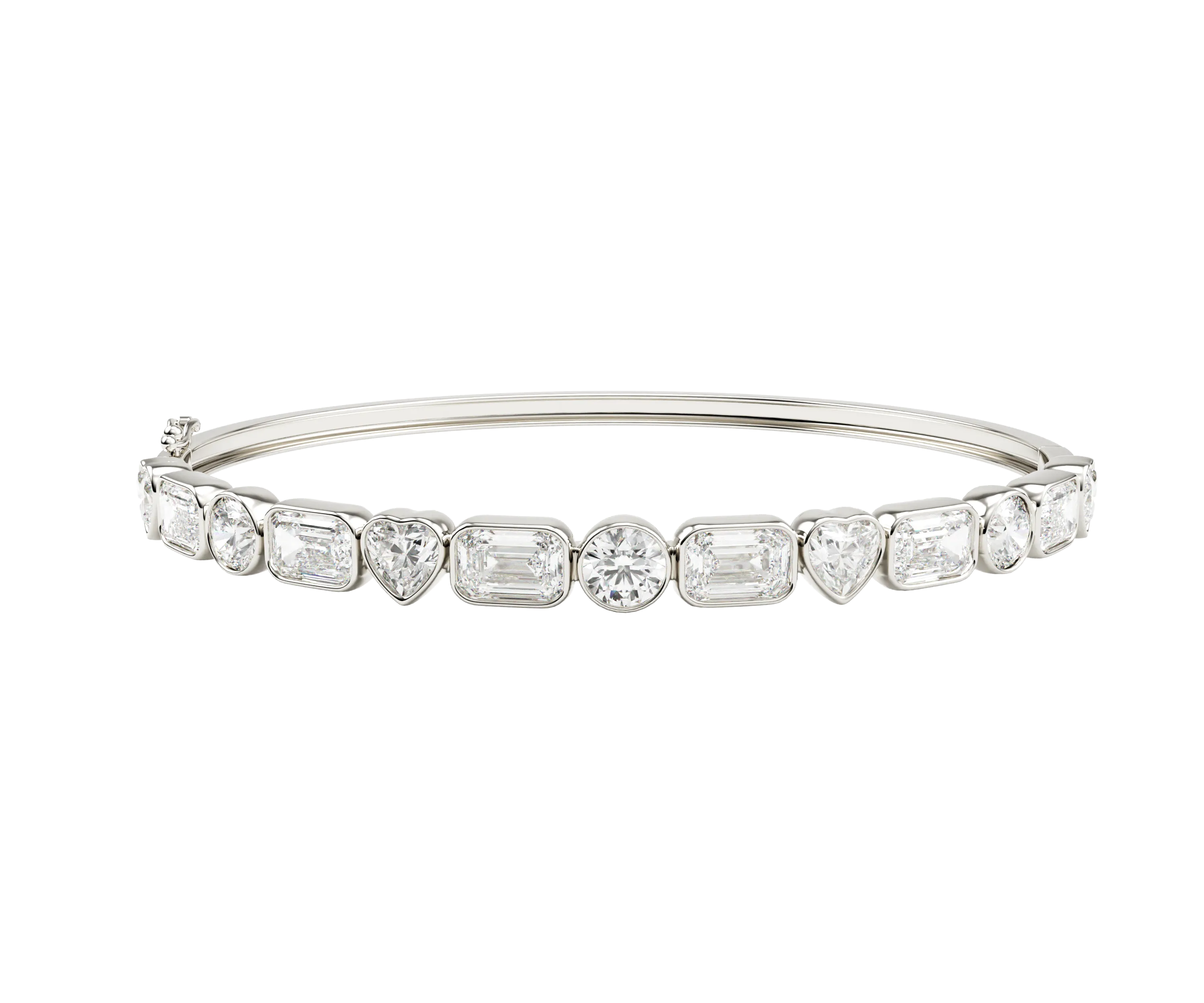 10K Multi Shape Bezel Bangle