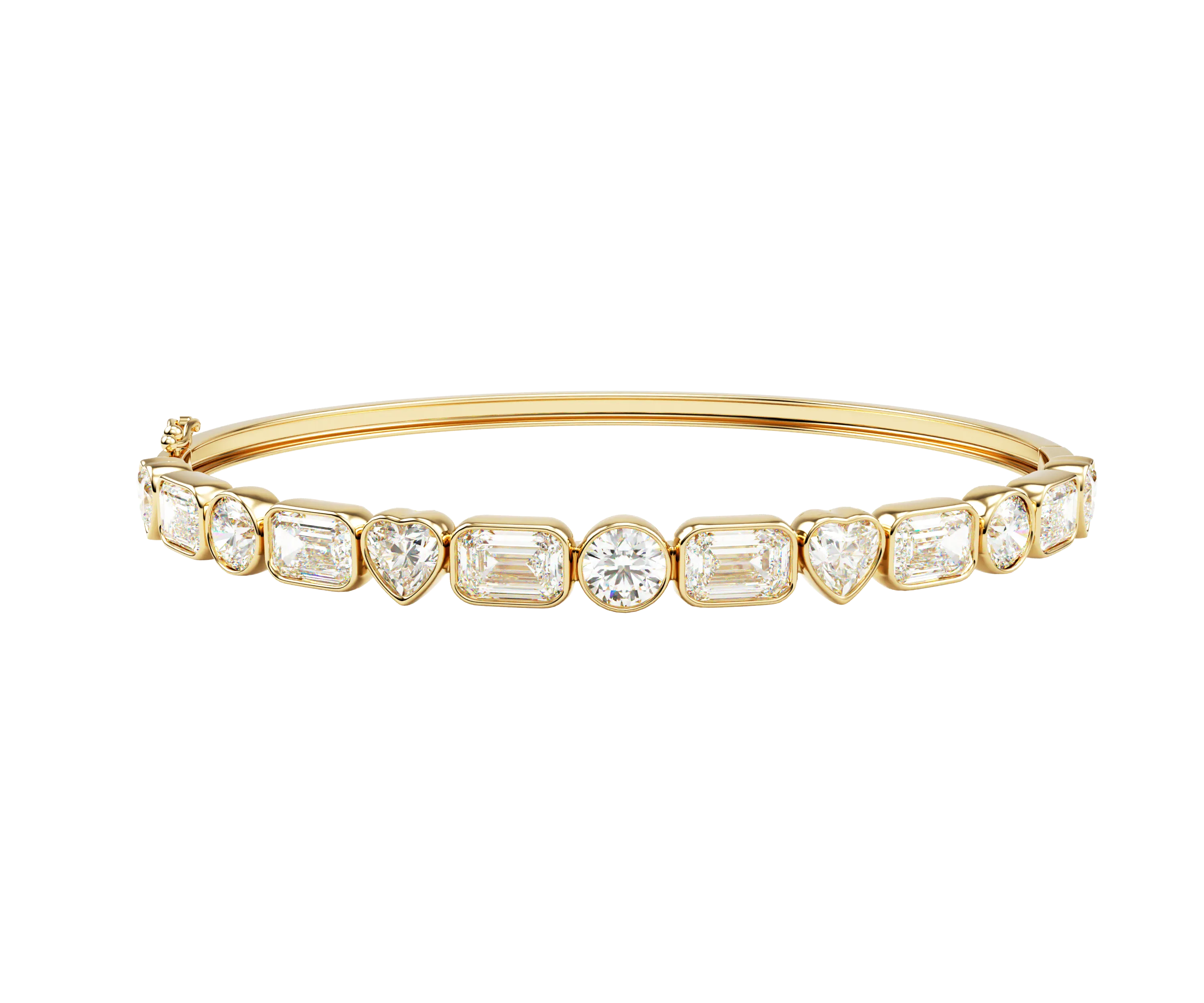 10K Multi Shape Bezel Bangle