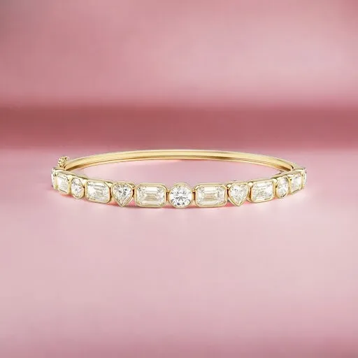 10K Multi Shape Bezel Bangle