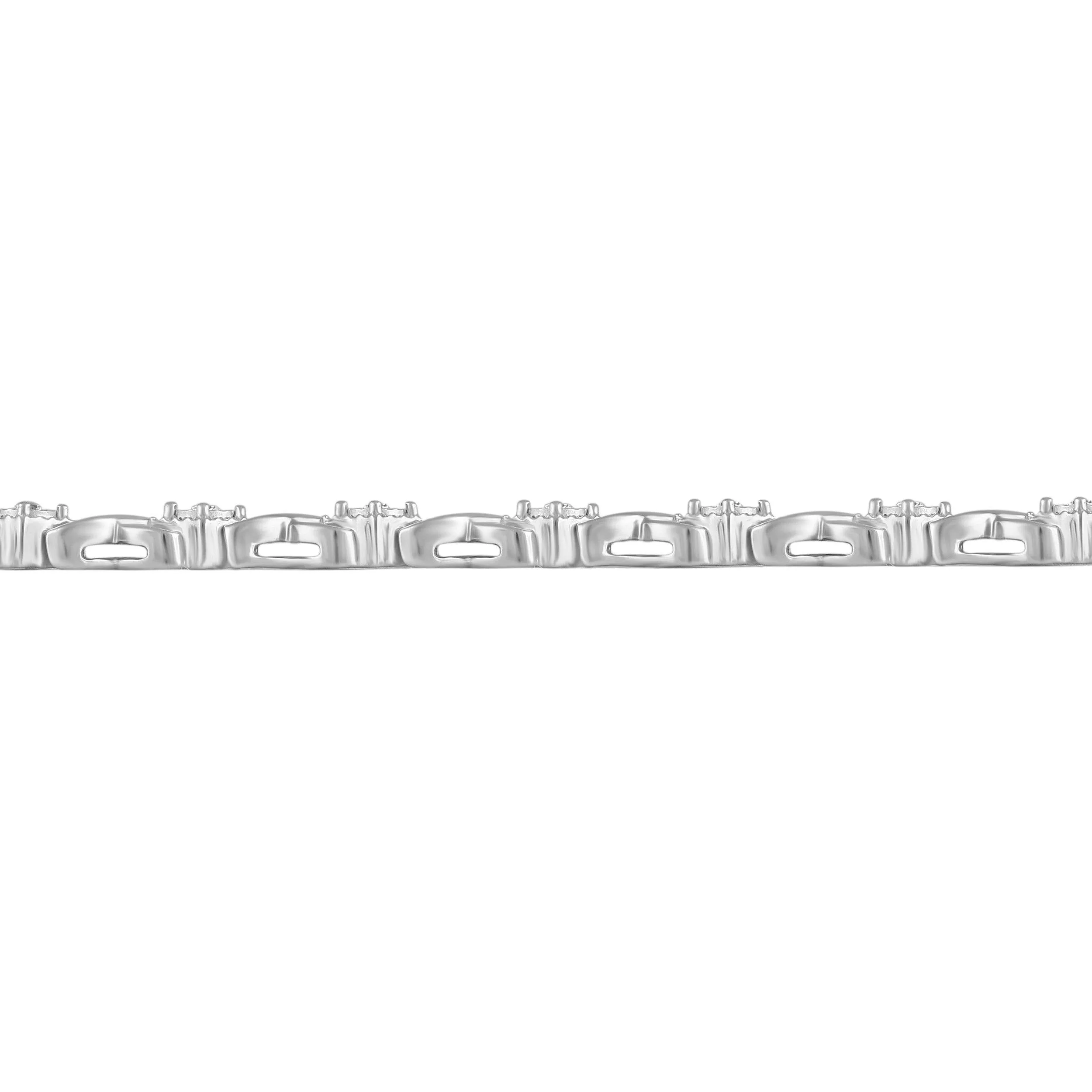 1/2ct tw Diamond XO Square Tennis Bracelet in Sterling Silver