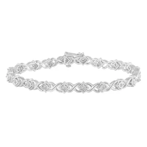 1/2ct tw Diamond XO Square Tennis Bracelet in Sterling Silver