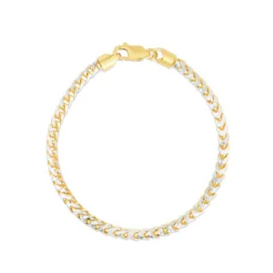 14k Two-Tone Franco Chain Bracelet, 8"