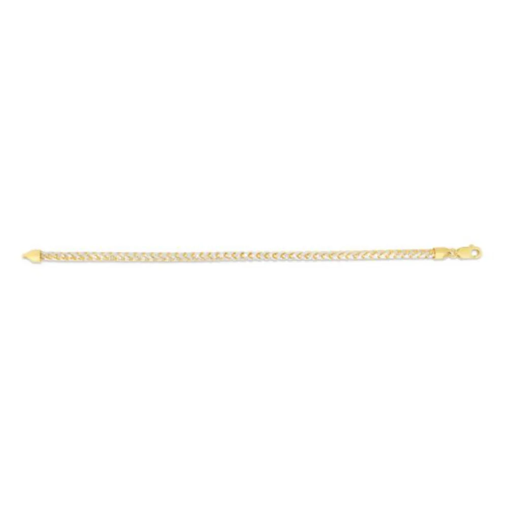 14k Two-Tone Franco Chain Bracelet, 8"