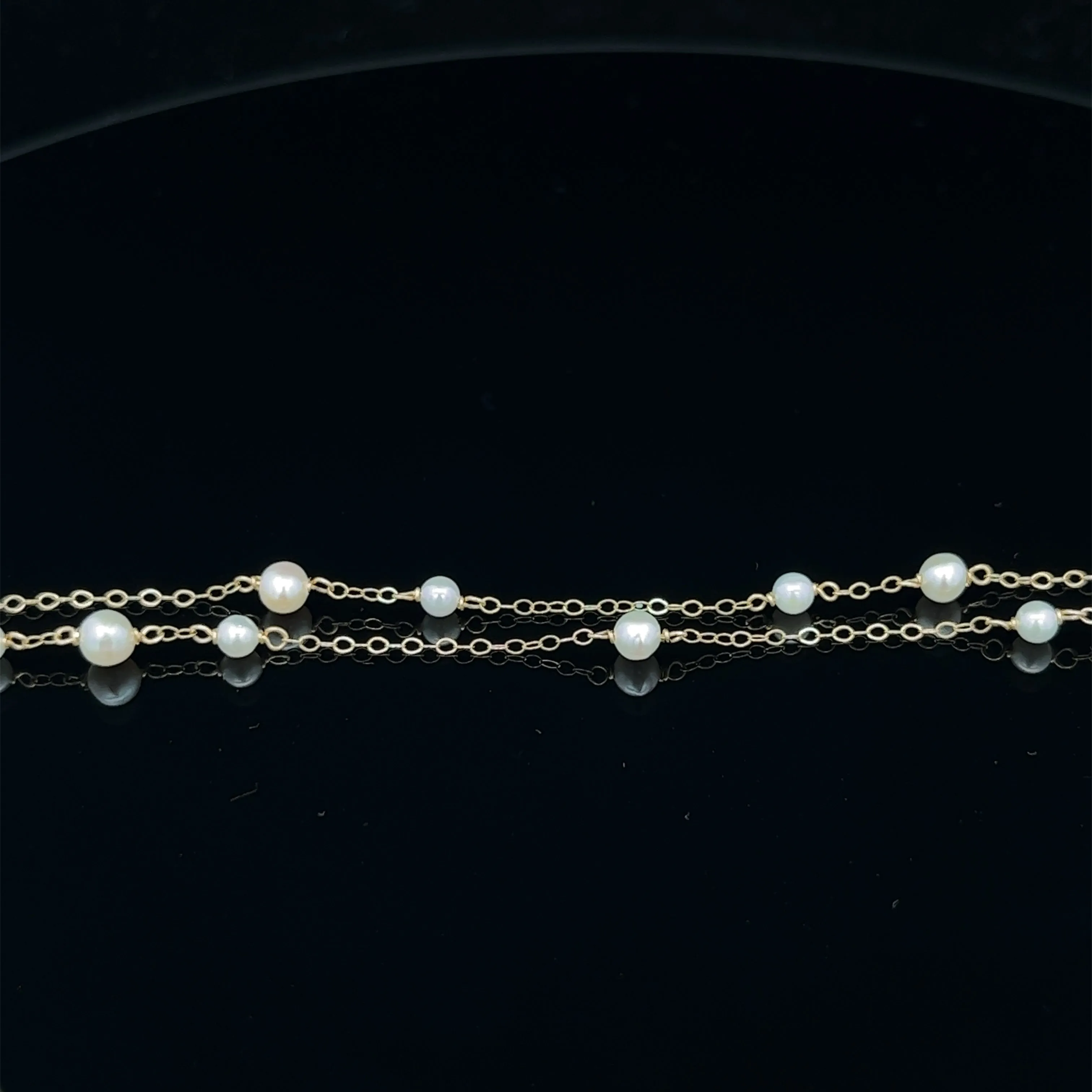 14K van luna - double-layered akoya pearl bracelet