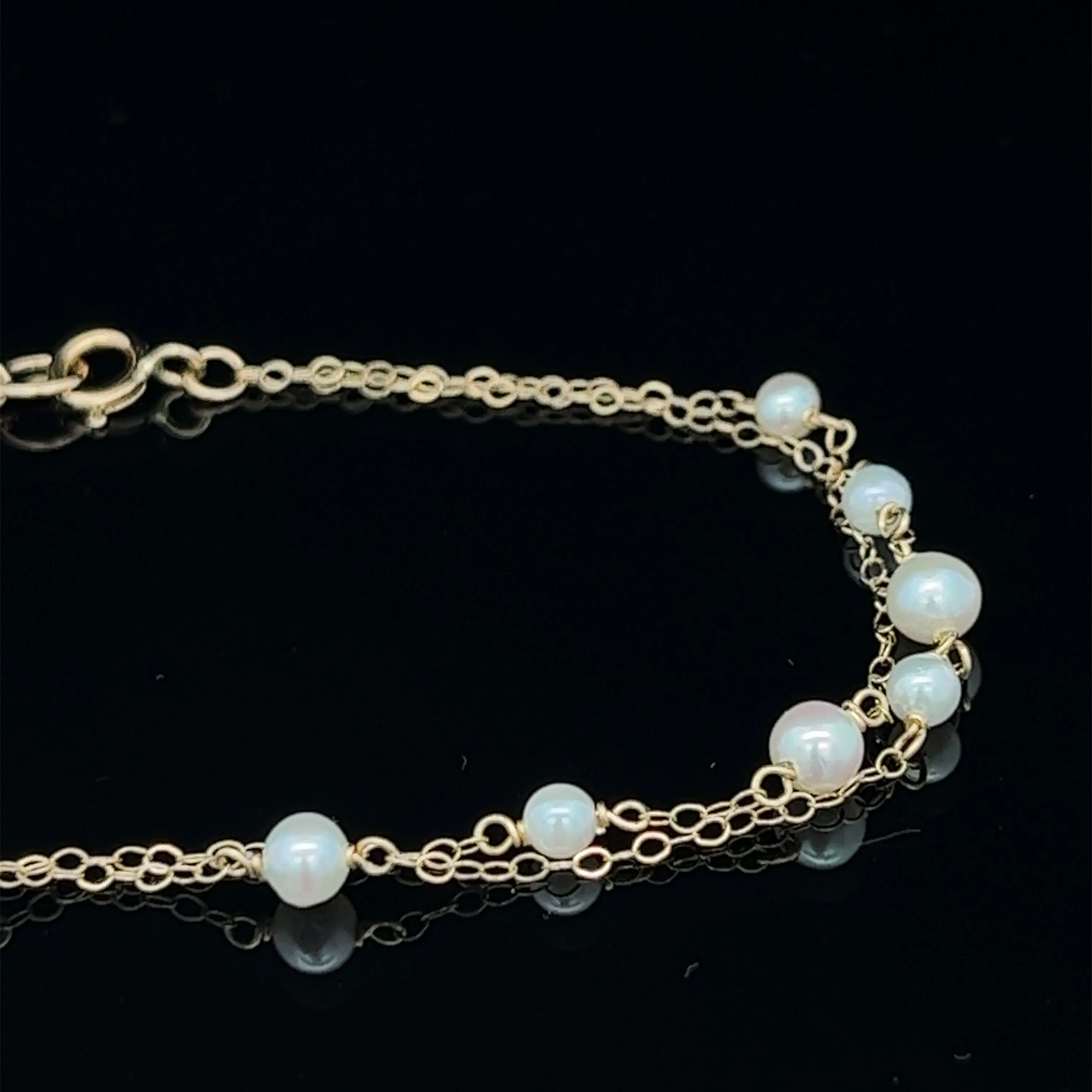 14K van luna - double-layered akoya pearl bracelet