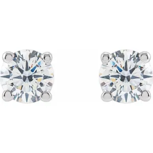 14K White 4mm :: 1/2 CTW Lab-Grown Diamond Stud Earrings