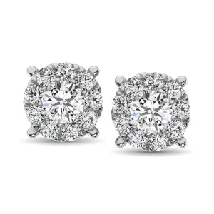 14K White Gold 5/8 Ct.Tw. Diamond Fashion Earrings