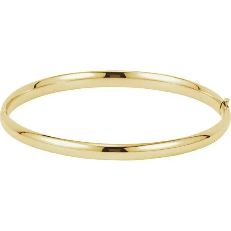 14K Yellow 4.75 mm Hinged Bangle 7" Bracelet