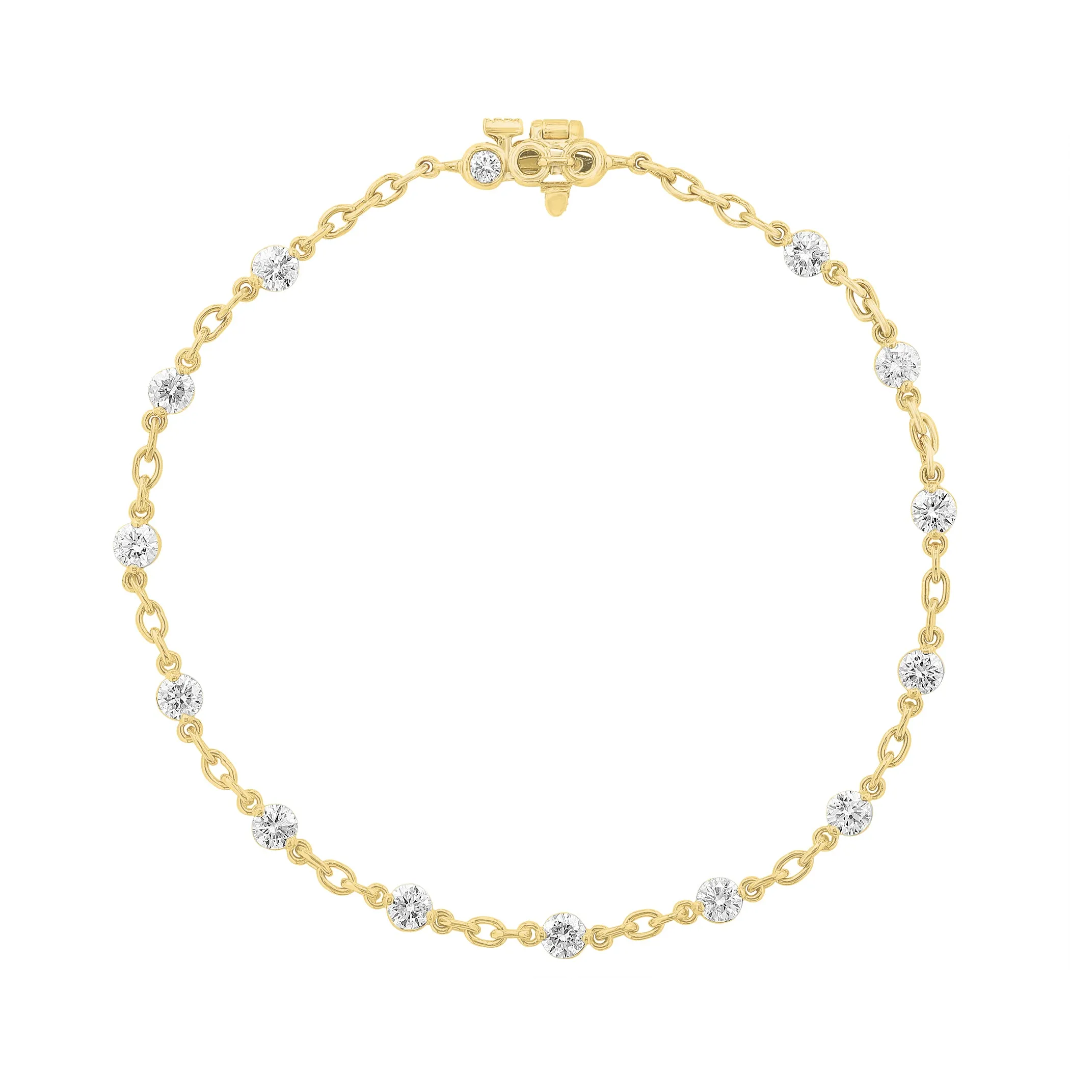 14K YELLOW GOLD DIAMOND CHAIN BRACELET - 2.01CTW