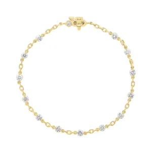 14K YELLOW GOLD DIAMOND CHAIN BRACELET - 2.01CTW