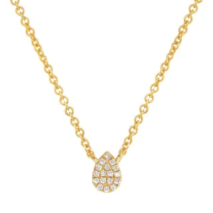 14K Yellow Gold Diamond Necklace Pear Design