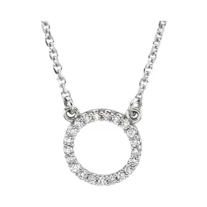 14KT Gold 1/10 CTW Diamond Circle 16" Necklace