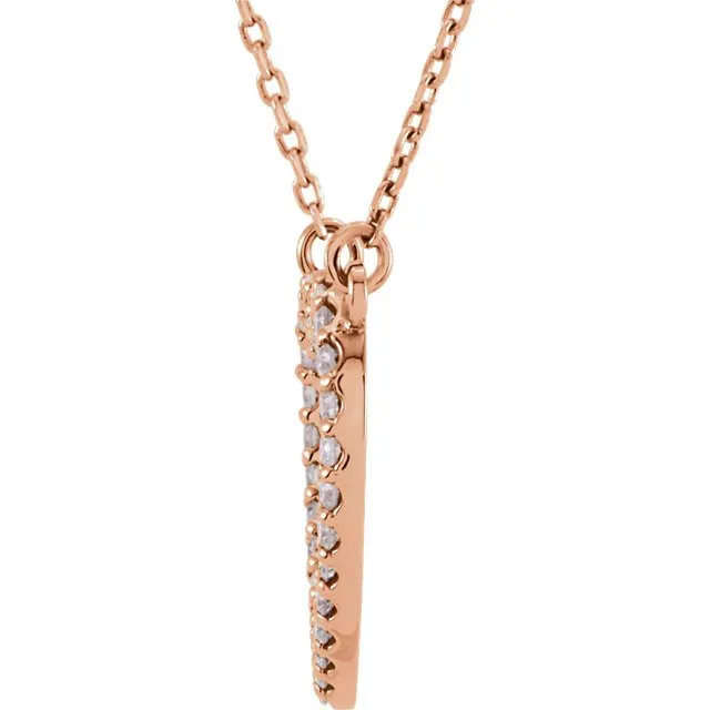 14KT GOLD 1/5 CTW DIAMOND HEART 16" NECKLACE