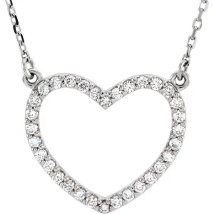 14KT GOLD 1/5 CTW DIAMOND HEART 16" NECKLACE