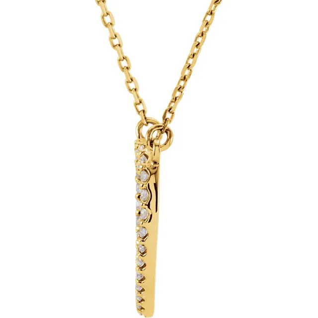 14KT GOLD 1/5 CTW DIAMOND HEART 16" NECKLACE