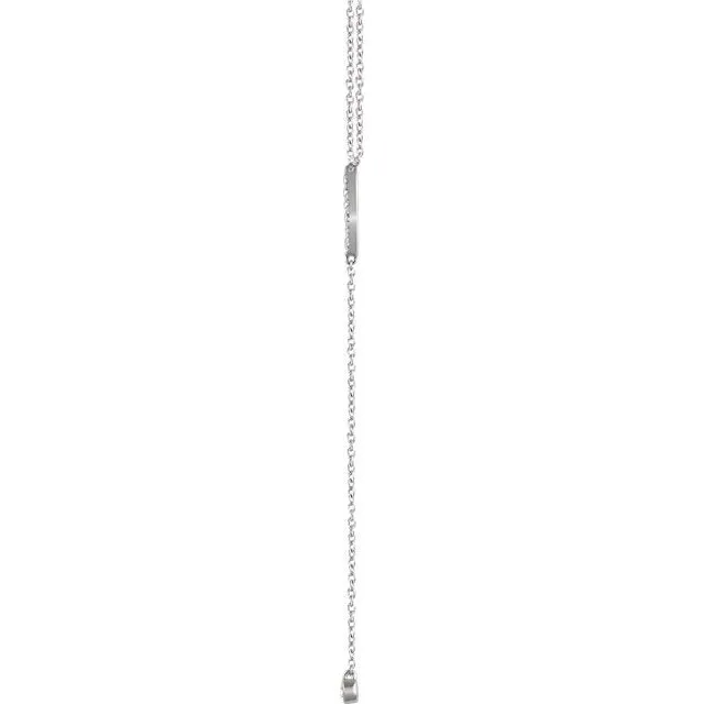 14KT GOLD 1/8 CTW DIAMOND VERTICAL BAR Y NECKLACE