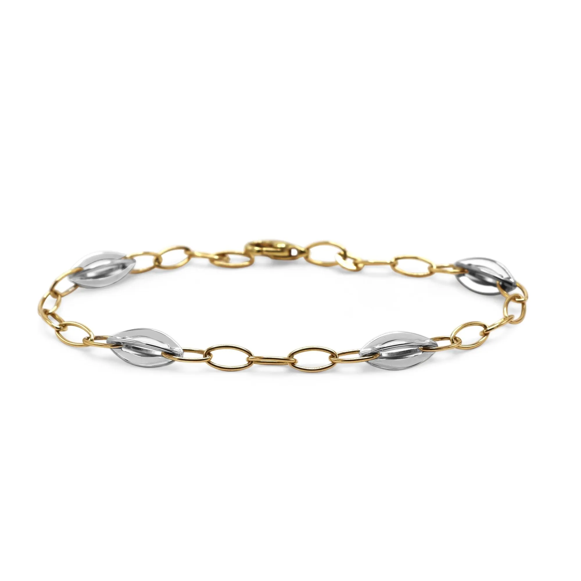 18ct Gold French Oval Link Bracelet