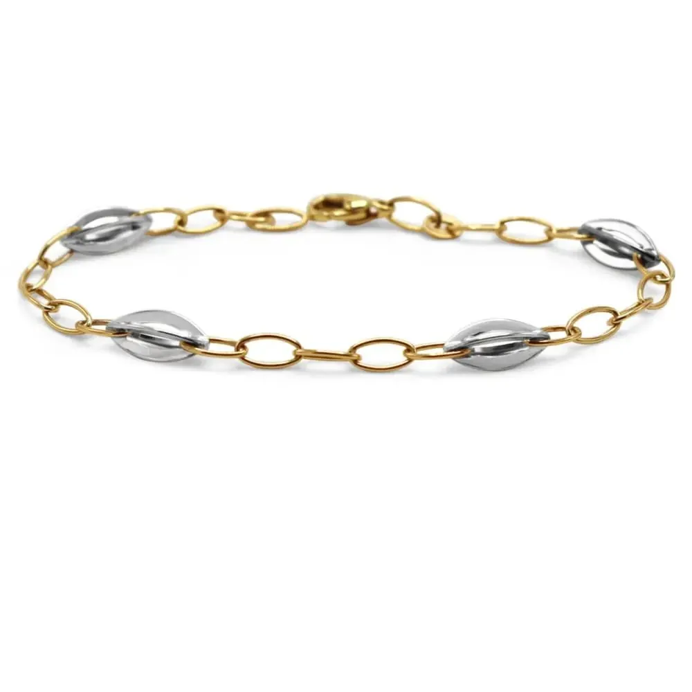 18ct Gold French Oval Link Bracelet