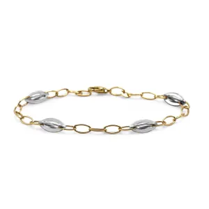 18ct Gold French Oval Link Bracelet