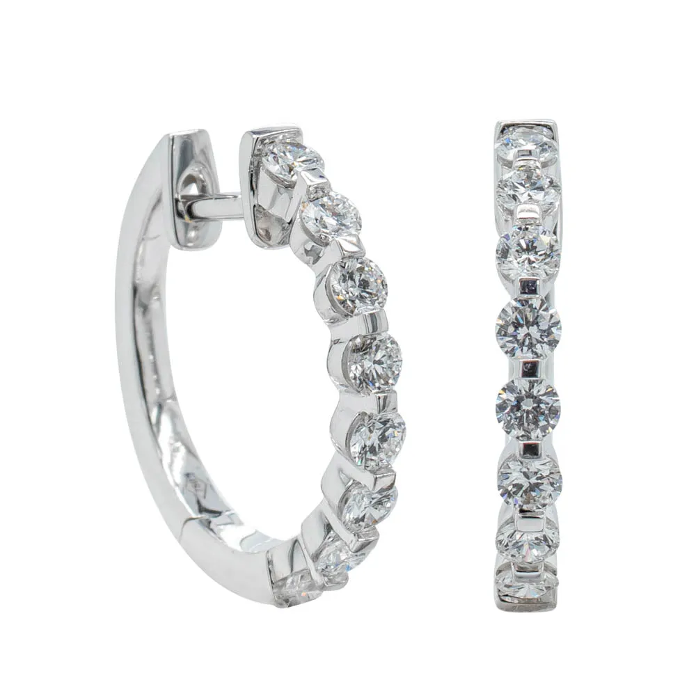 18ct White Gold .69ct Diamond Hoop Earrings