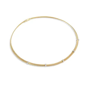 18K Yellow Gold and Diamond 5 Station Collar