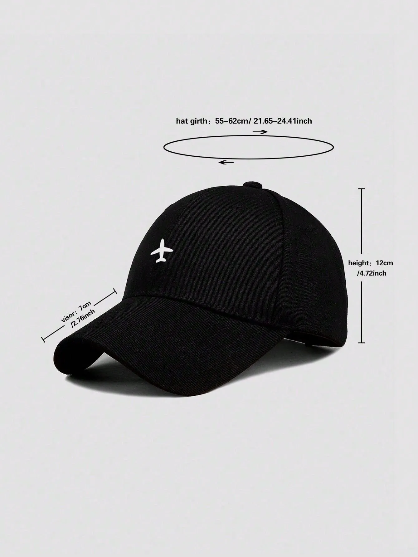 1pc Men's Adjustable Abstract Airplane Printed Pattern Baseball Cap, Casual & Minimalist, Suitable For Daily & Travel Outfit