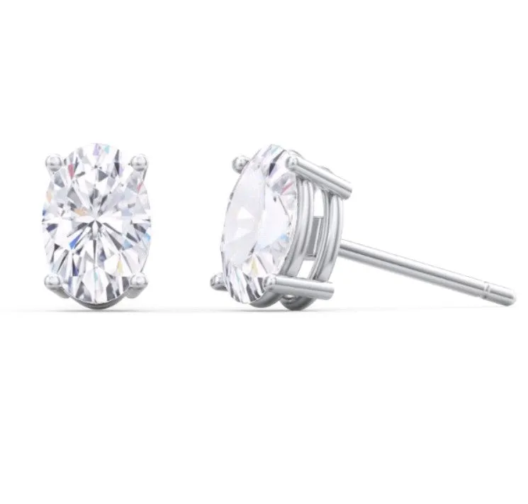 2.00 Cttw. White Gold Diamond Solitaire Earrings