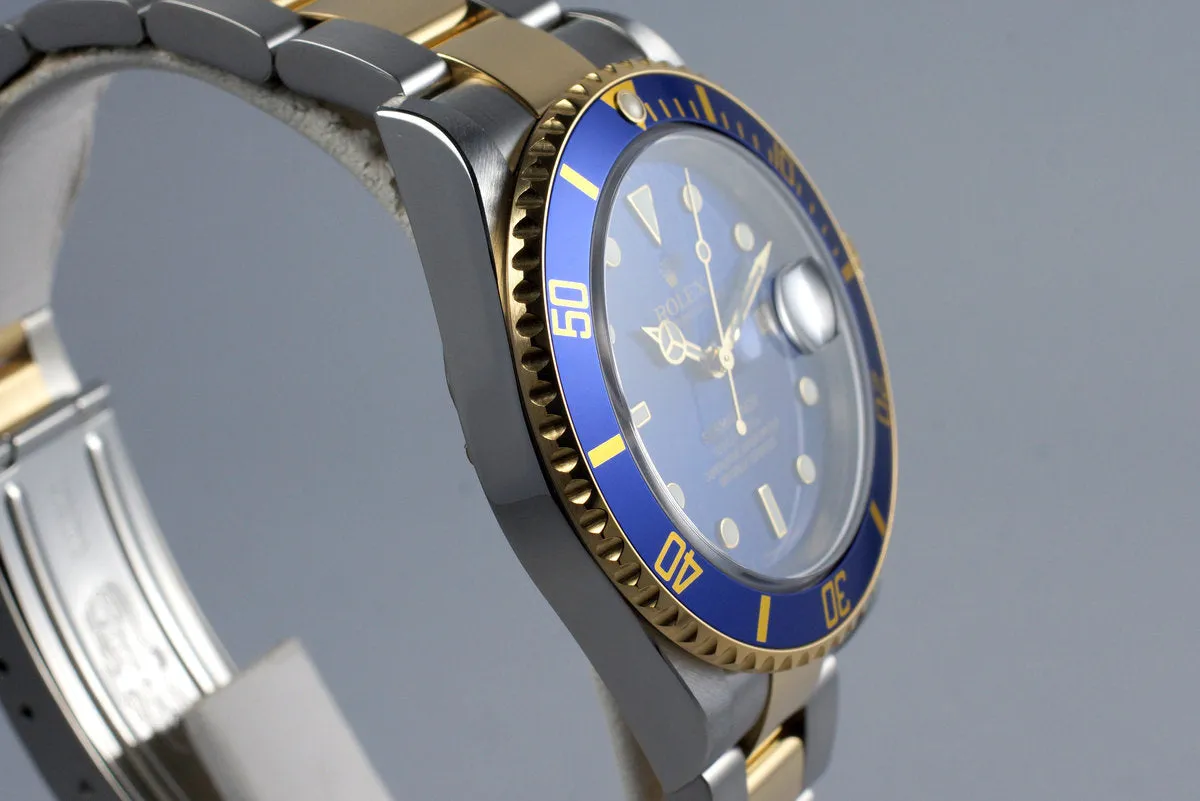 2006 Rolex Two Tone Blue Submariner 16613