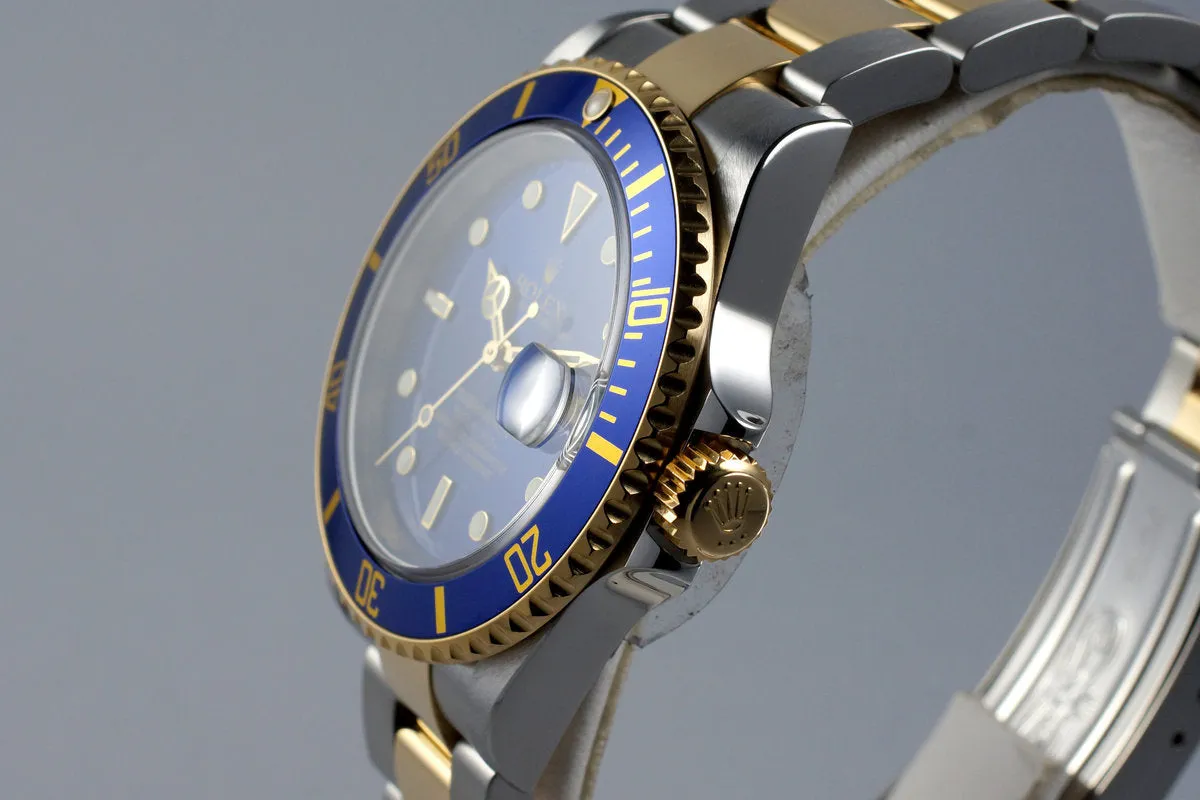 2006 Rolex Two Tone Blue Submariner 16613