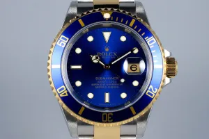 2006 Rolex Two Tone Blue Submariner 16613