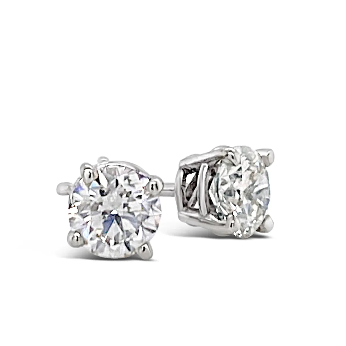 2.03 Cttw. White Gold Diamond Solitaire Earrings