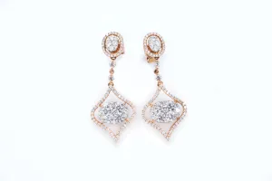 3.74 ctw Post Drop Diamond Earrings