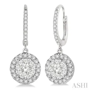 3/8 Ctw Round Cut Diamond Lovebright Earrings in 14K White Gold