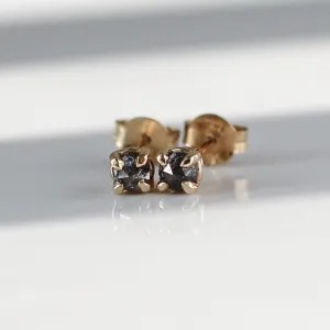 3mm Rose Cut Salt & Pepper Diamond Studs