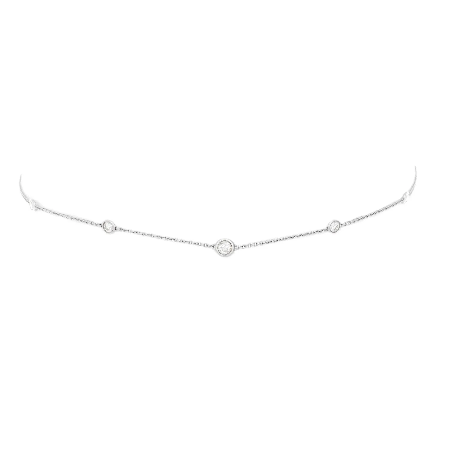 5 or 7 Diamond Orbit Bezel Choker