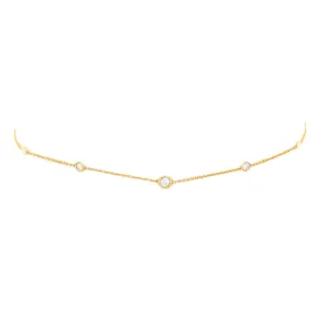 5 or 7 Diamond Orbit Bezel Choker