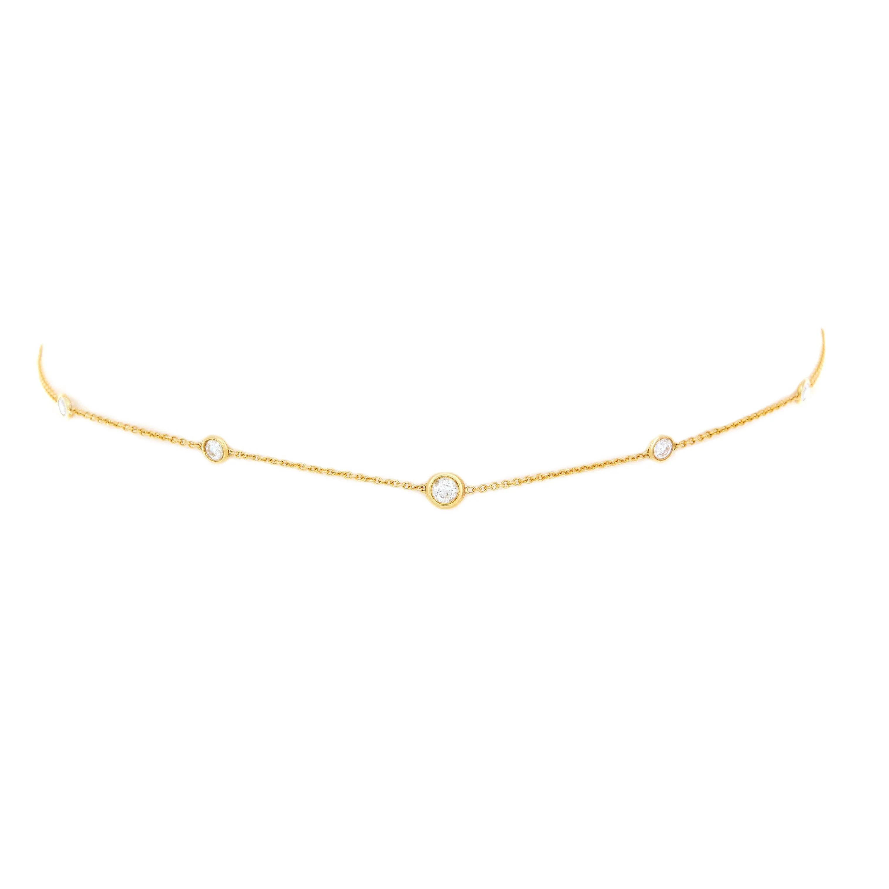 5 or 7 Diamond Orbit Bezel Choker