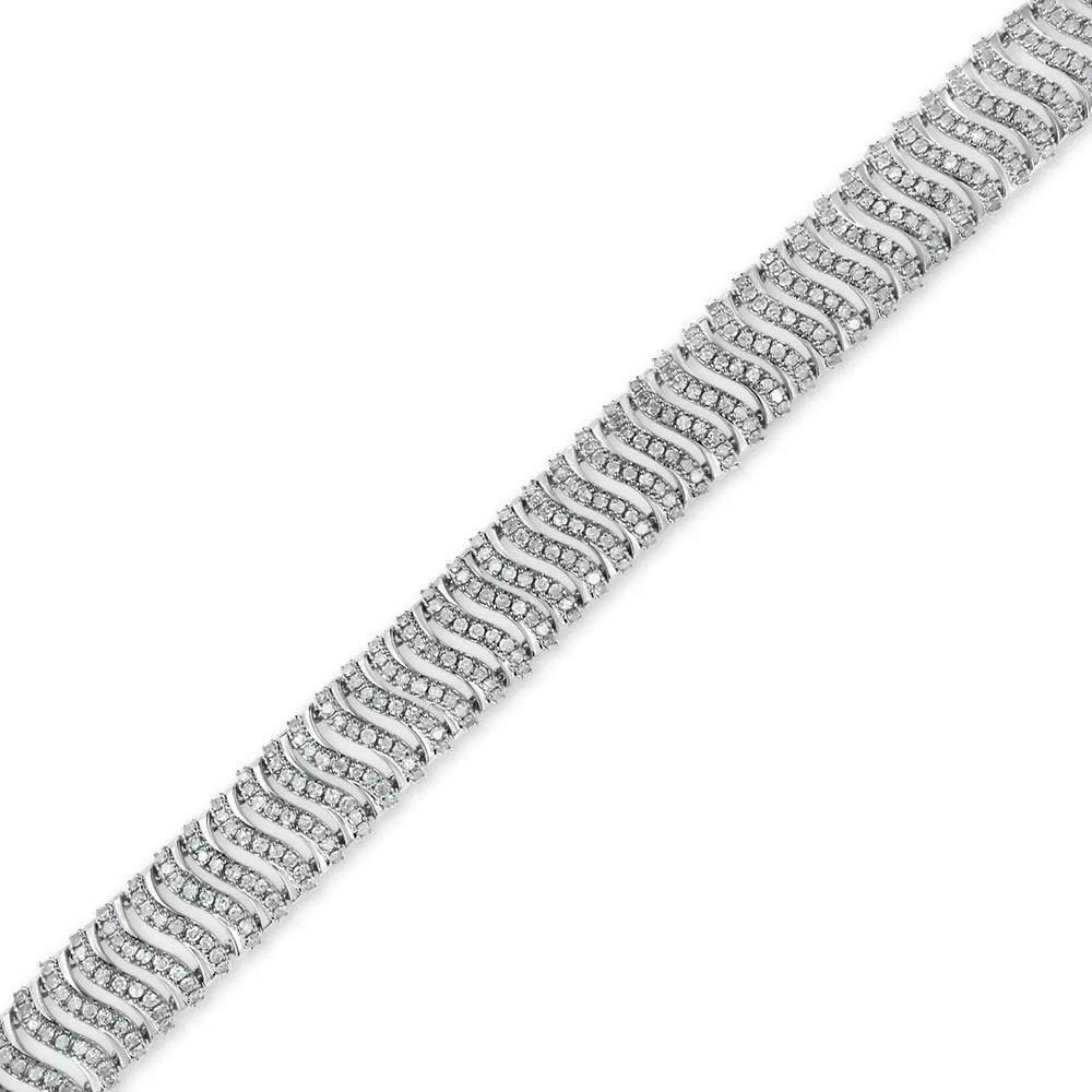 .925 Sterling Silver 5.00 Cttw Round-Cut Diamond "S" Link Bracelet