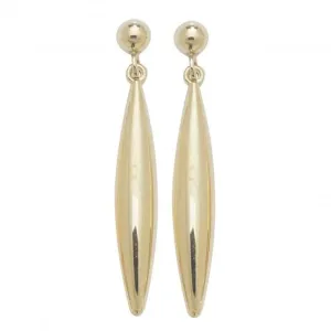 9ct  Yellow  Gold  Curve  Drop  Earrings  ES420