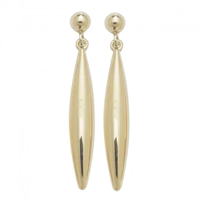 9ct  Yellow  Gold  Curve  Drop  Earrings  ES420