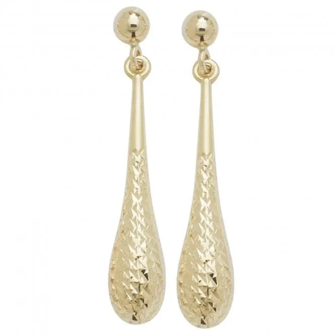 9ct  Yellow  Gold  Water  Drop  Earrings  ES422