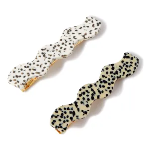 Accessorize London Women'S Multi Set of 2 Mosaic Wavey Barettes Clips