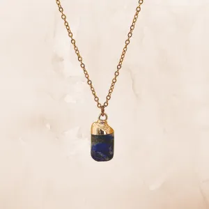 Aryenne Raw Lapis Lazuli Crystal Silver Necklace