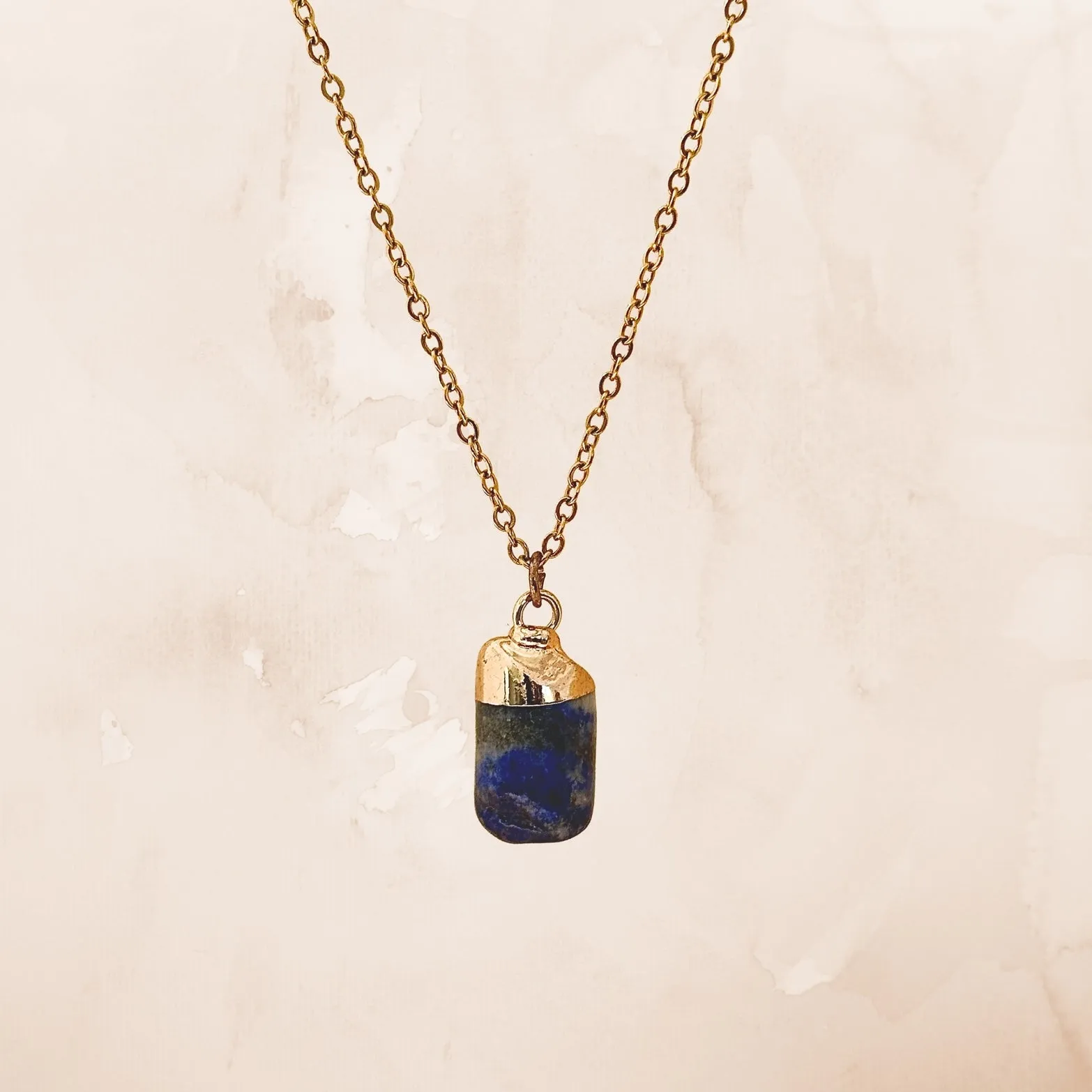 Aryenne Raw Lapis Lazuli Crystal Silver Necklace