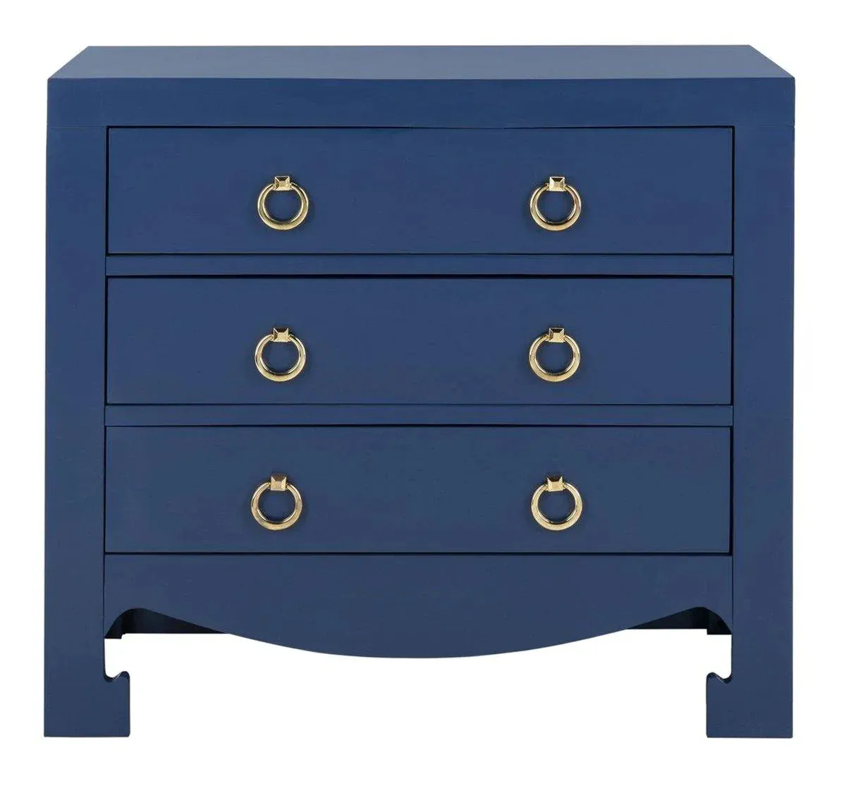 Asian Style 3 Drawer Chest in Blue