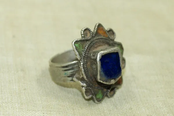 Berber Silver and Enamel Ring