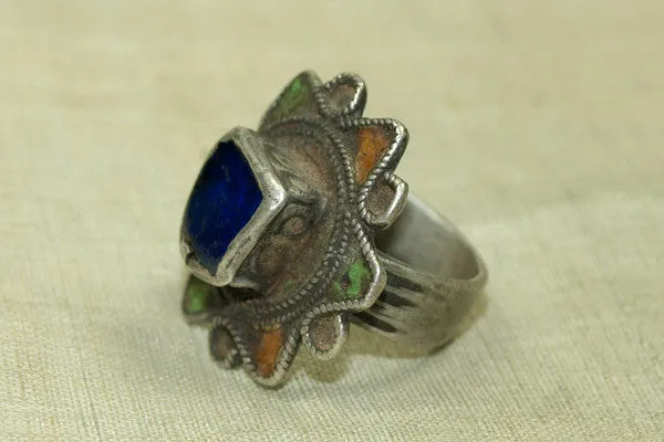 Berber Silver and Enamel Ring