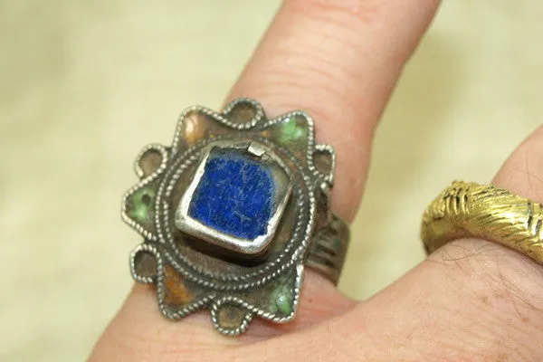 Berber Silver and Enamel Ring