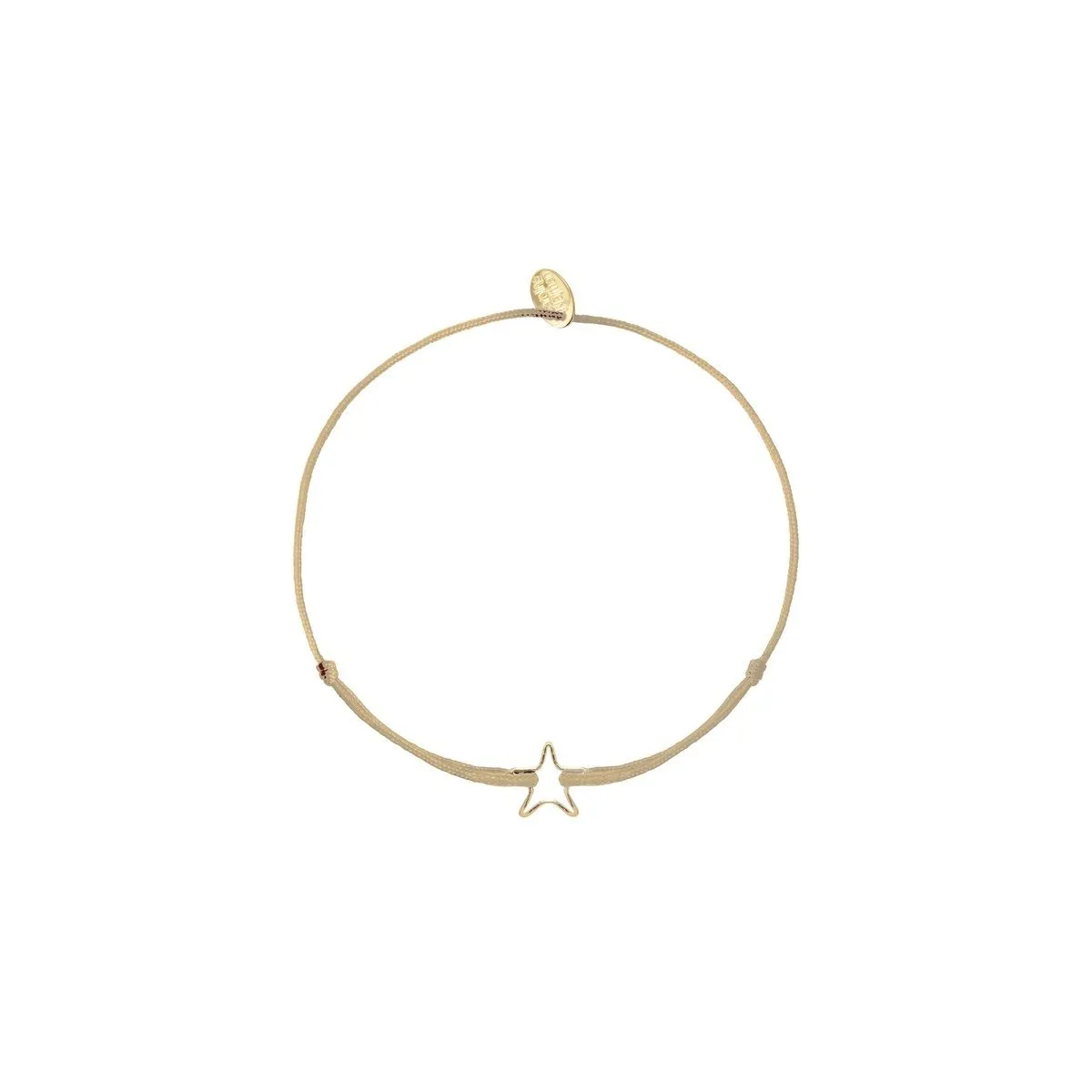 Bracelet Cordon Etoile Creuse Beige